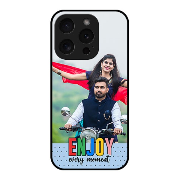 Apple iPhone 15 Pro Custom Glass Phone Case - Enjoy Every Moment Design Apple iPhone 15 Pro Custom Glass Phone Case - Enjoy Every Moment Design