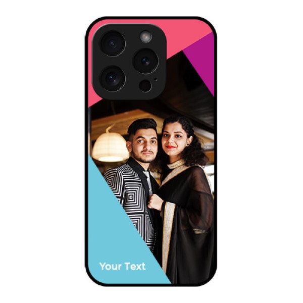 Apple iPhone 15 Pro Custom Glass Phone Case - Stacked Triple Colour Design Apple iPhone 15 Pro Custom Glass Phone Case - Stacked Triple Colour Design