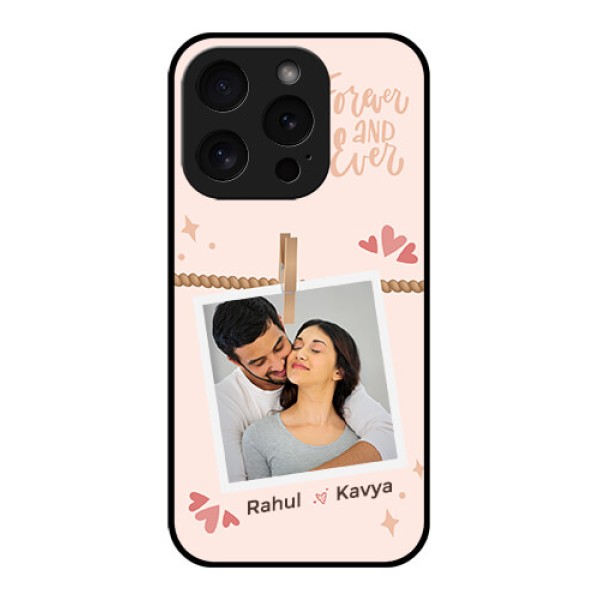 Apple iPhone 15 Pro Custom Glass Phone Case - Forever And Ever Love Design