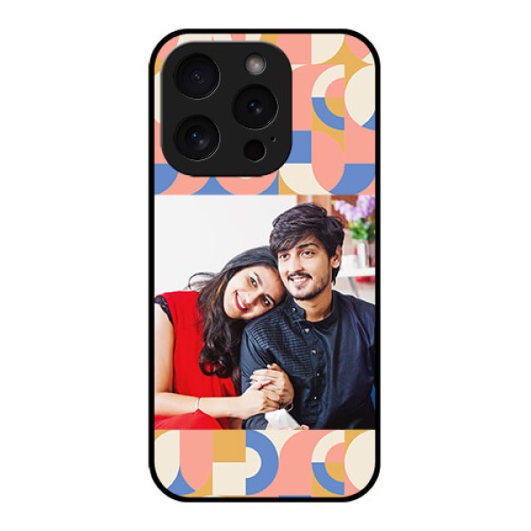 Apple iPhone 15 Pro Custom Glass Phone Case - Semi - Circle Maze Pattern Design Apple iPhone 15 Pro Custom Glass Phone Case - Semi - Circle Maze Pattern Design