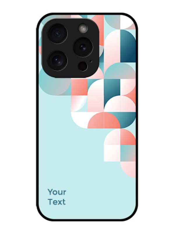 Custom Apple iPhone 15 Pro Custom Glass Phone Case - Stylish Semi - Circle Pattern Design