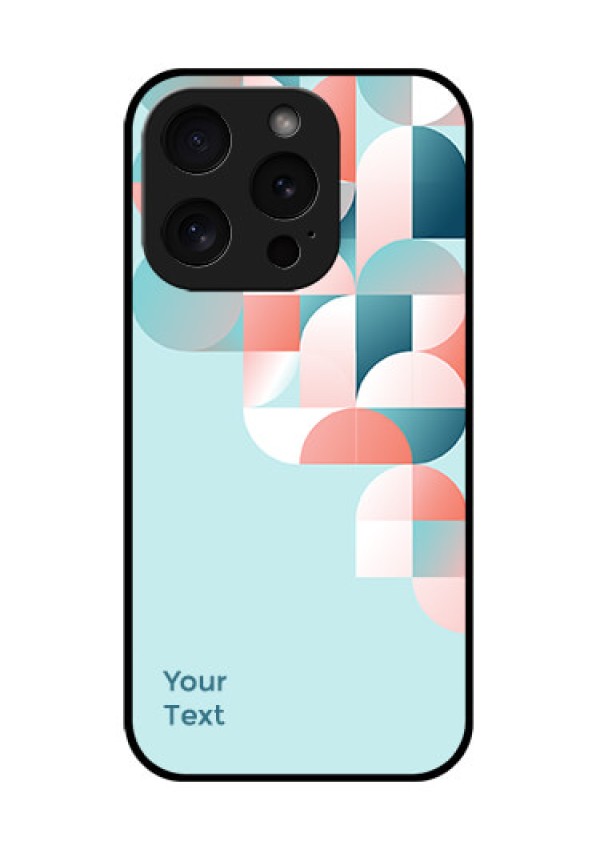 Apple iPhone 15 Pro Custom Glass Phone Case - Stylish Semi - Circle Pattern Design