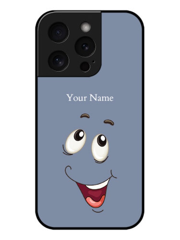 Custom Apple iPhone 15 Pro Custom Glass Phone Case - Laughing Cartoon Face Design