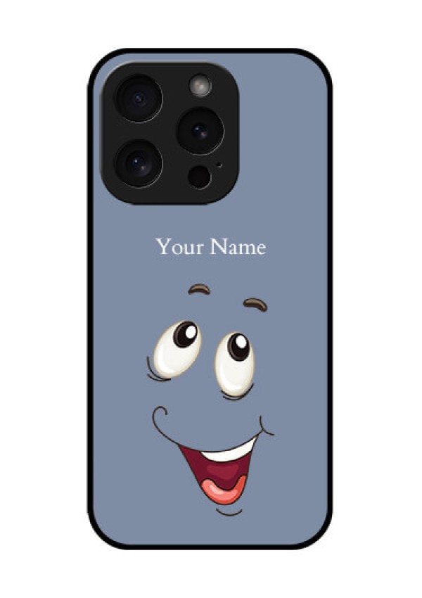 Apple iPhone 15 Pro Custom Glass Phone Case - Laughing Cartoon Face Design