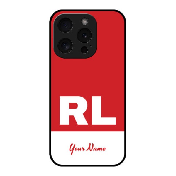 Apple iPhone 15 Pro Custom Glass Phone Case - Dual Tone Custom Text Design Apple iPhone 15 Pro Custom Glass Phone Case - Dual Tone Custom Text Design