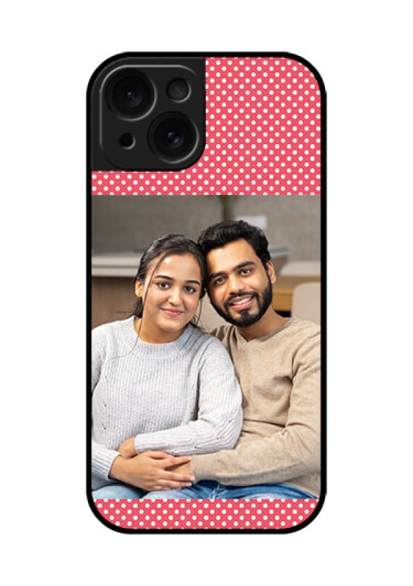 Apple iPhone 15 Custom Glass Phone Case - White Dotted Design