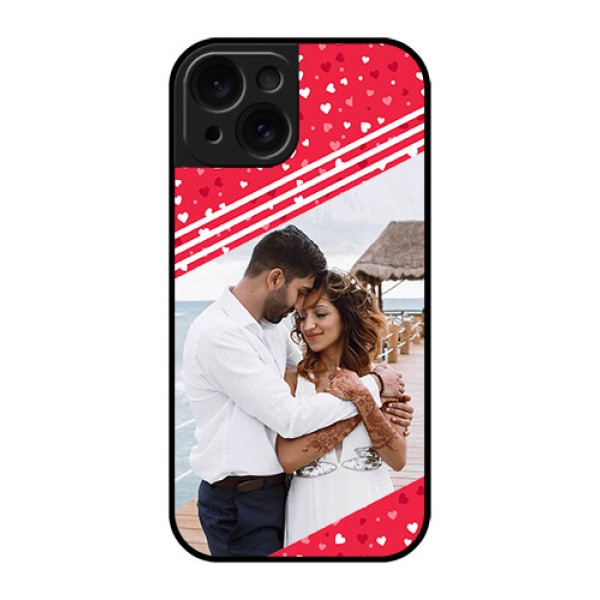 Apple iPhone 15 Custom Glass Phone Case - Valentines Gift Design Apple iPhone 15 Custom Glass Phone Case - Valentines Gift Design
