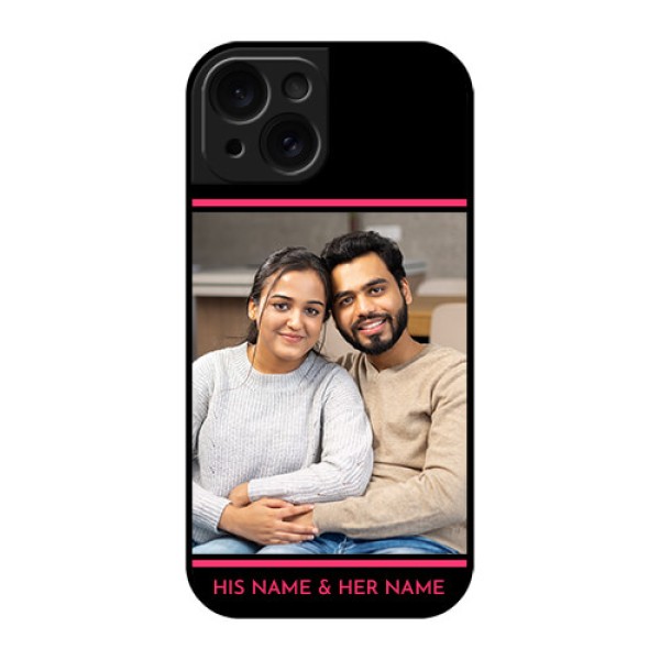 Apple iPhone 15 Custom Glass Phone Case - With Add Text Design
