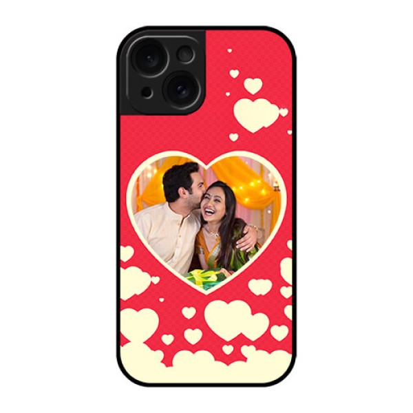Apple iPhone 15 Custom Glass Phone Case - Love Symbols Phone Cover Design