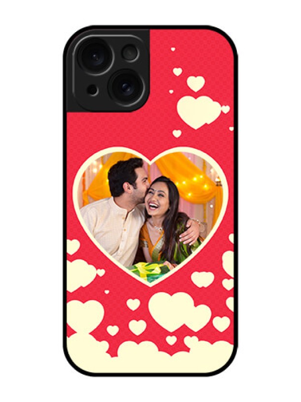 Custom Apple iPhone 15 Custom Glass Phone Case - Love Symbols Phone Cover Design