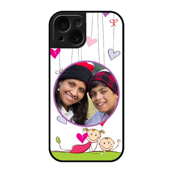 Apple iPhone 15 Custom Glass Phone Case - Cute Kids Phone Case Design Apple iPhone 15 Custom Glass Phone Case - Cute Kids Phone Case Design