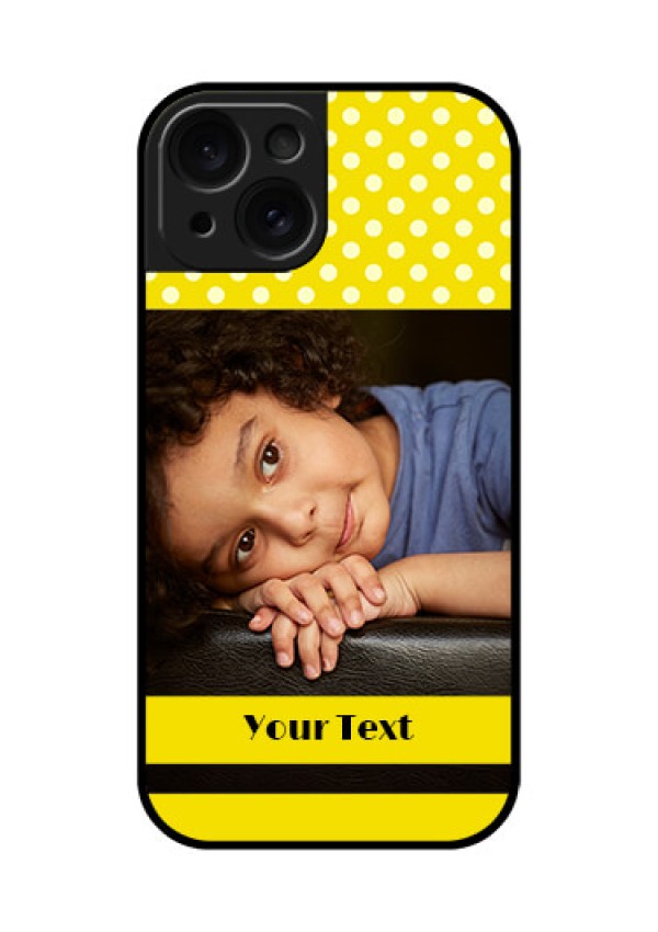 Apple iPhone 15 Custom Glass Phone Case - Bright Yellow Case Design