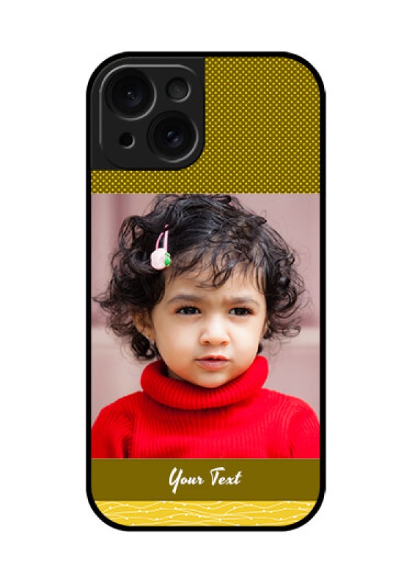 Apple iPhone 15 Custom Glass Phone Case - Simple Green Color Design