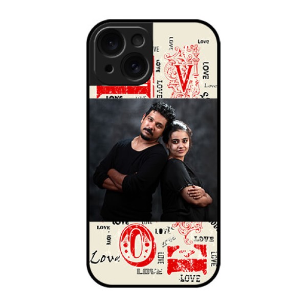 Apple iPhone 15 Custom Glass Phone Case - Trendy Love Design Case