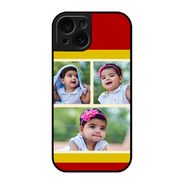 Apple iPhone 15 Custom Glass Phone Case - Multiple Pic Upload Design Apple iPhone 15 Custom Glass Phone Case - Multiple Pic Upload Design