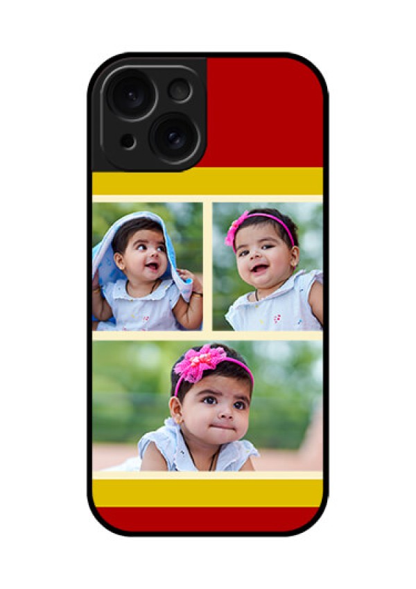 Apple iPhone 15 Custom Glass Phone Case - Multiple Pic Upload Design