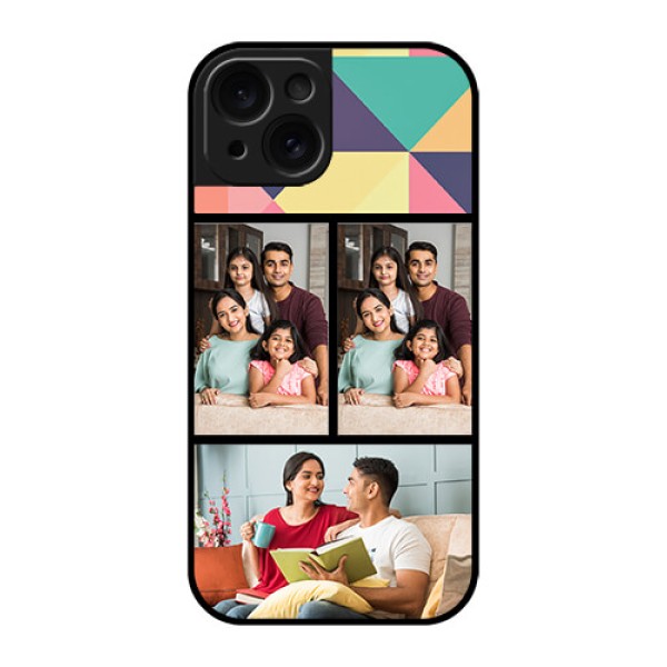 Apple iPhone 15 Custom Glass Phone Case - Bulk Pic Upload Design Apple iPhone 15 Custom Glass Phone Case - Bulk Pic Upload Design