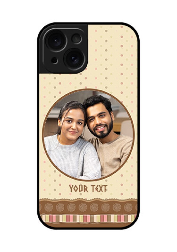 Apple iPhone 15 Custom Glass Phone Case - Brown Dotted Mobile Case Design