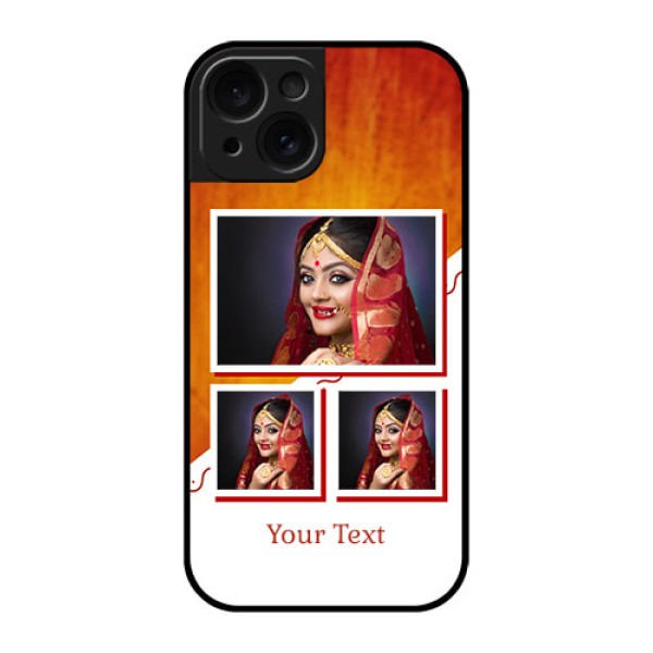 Apple iPhone 15 Custom Glass Phone Case - Wedding Memories Design Apple iPhone 15 Custom Glass Phone Case - Wedding Memories Design