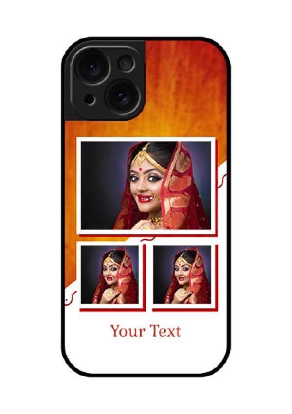 Apple iPhone 15 Custom Glass Phone Case - Wedding Memories Design
