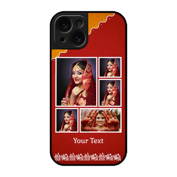 Apple iPhone 15 Custom Glass Phone Case - Wedding Pic Upload Design Apple iPhone 15 Custom Glass Phone Case - Wedding Pic Upload Design