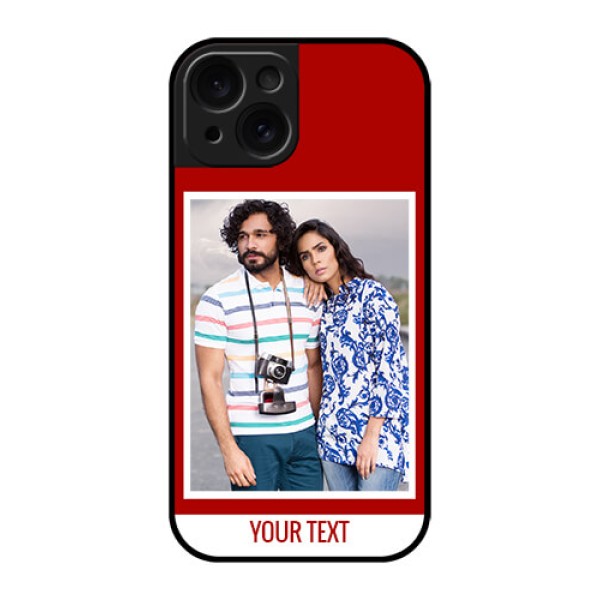 Apple iPhone 15 Custom Glass Phone Case - Red Color Design