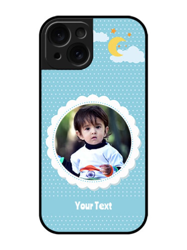 Custom Apple iPhone 15 Custom Glass Phone Case - Violet Pattern Design