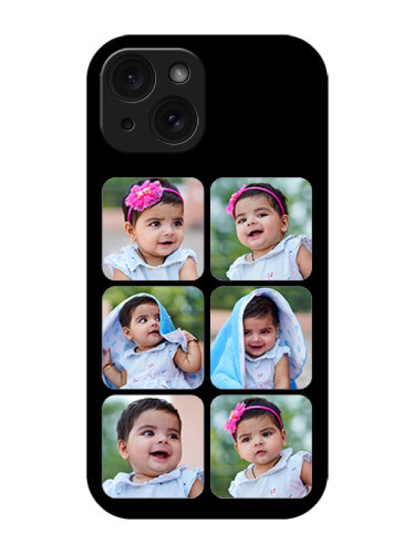Custom Apple iPhone 15 Custom Glass Phone Case - Multiple Pictures Design