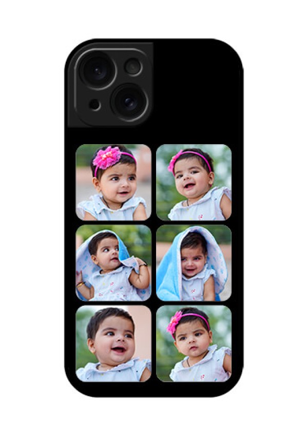 Apple iPhone 15 Custom Glass Phone Case - Multiple Pictures Design
