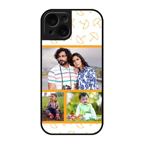Apple iPhone 15 Custom Glass Phone Case - Yellow Pattern Design Apple iPhone 15 Custom Glass Phone Case - Yellow Pattern Design