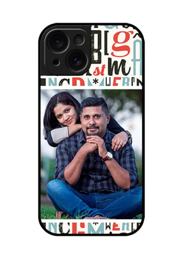 Apple iPhone 15 Custom Glass Phone Case - Alphabet Design