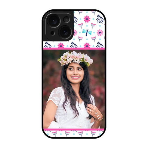 Apple iPhone 15 Custom Glass Phone Case - Colorful Flower Design