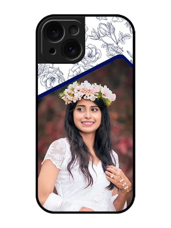 Custom Apple iPhone 15 Custom Glass Phone Case - Classy Floral Design