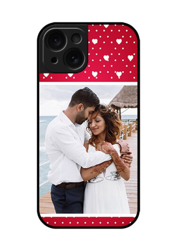 Apple iPhone 15 Custom Glass Phone Case - Hearts Mobile Case Design