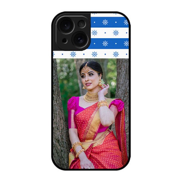 Apple iPhone 15 Custom Glass Phone Case - Snow Pattern Design Apple iPhone 15 Custom Glass Phone Case - Snow Pattern Design