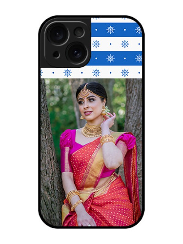 Custom Apple iPhone 15 Custom Glass Phone Case - Snow Pattern Design