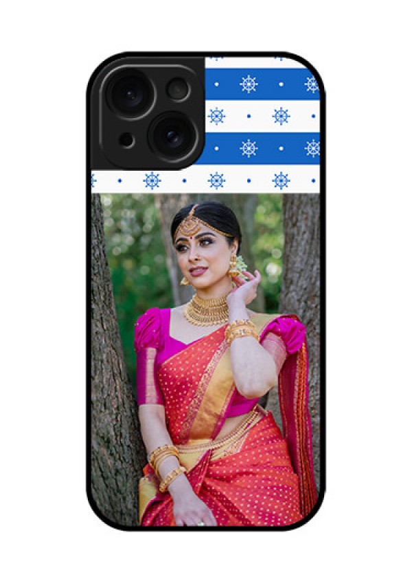 Apple iPhone 15 Custom Glass Phone Case - Snow Pattern Design