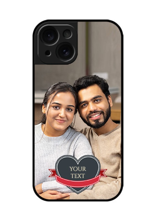 Apple iPhone 15 Custom Glass Phone Case - Just Married Couple Design