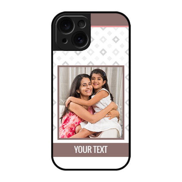 Apple iPhone 15 Custom Glass Phone Case - Simple Diamond Design