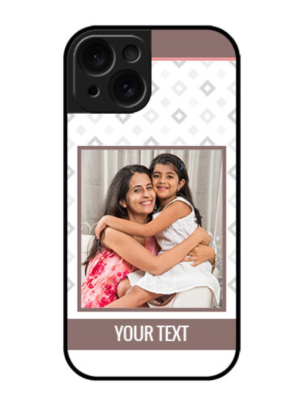 Custom Apple iPhone 15 Custom Glass Phone Case - Simple Diamond Design