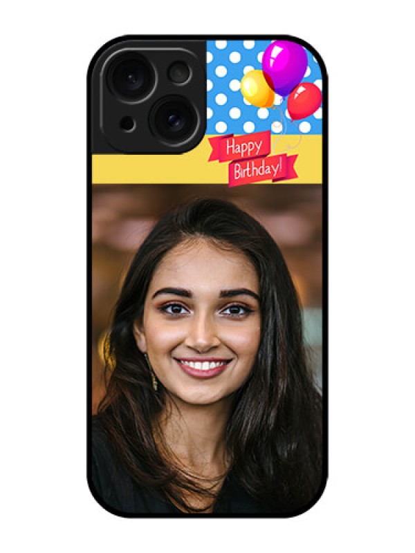 Custom Apple iPhone 15 Custom Glass Phone Case - Happy Birthday Design