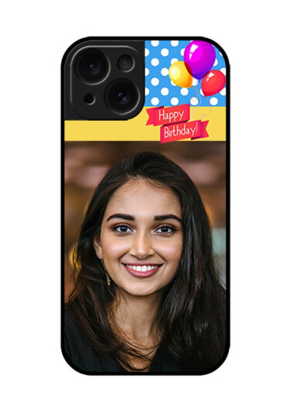 Apple iPhone 15 Custom Glass Phone Case - Happy Birthday Design