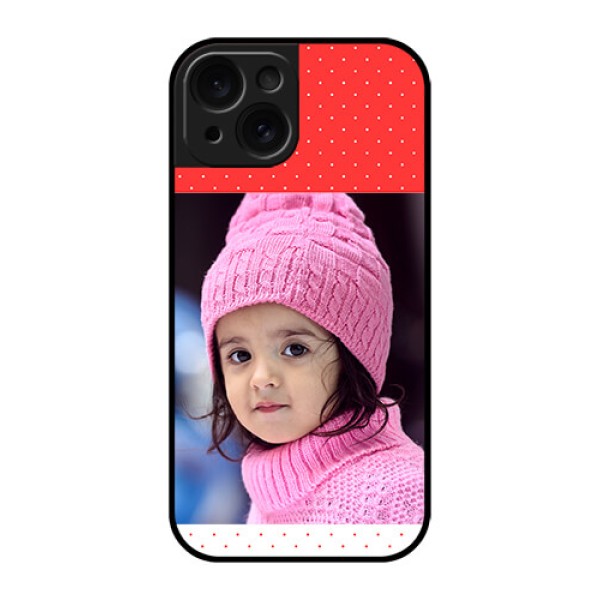 Apple iPhone 15 Custom Glass Phone Case - Red Pattern Design