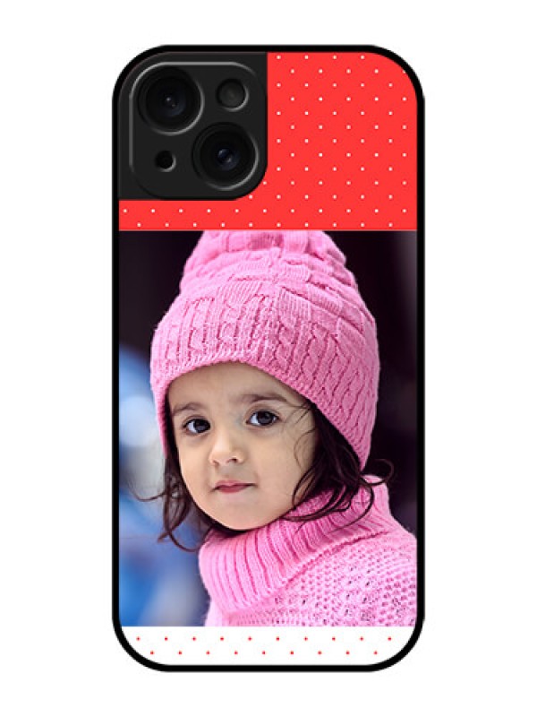 Custom Apple iPhone 15 Custom Glass Phone Case - Red Pattern Design