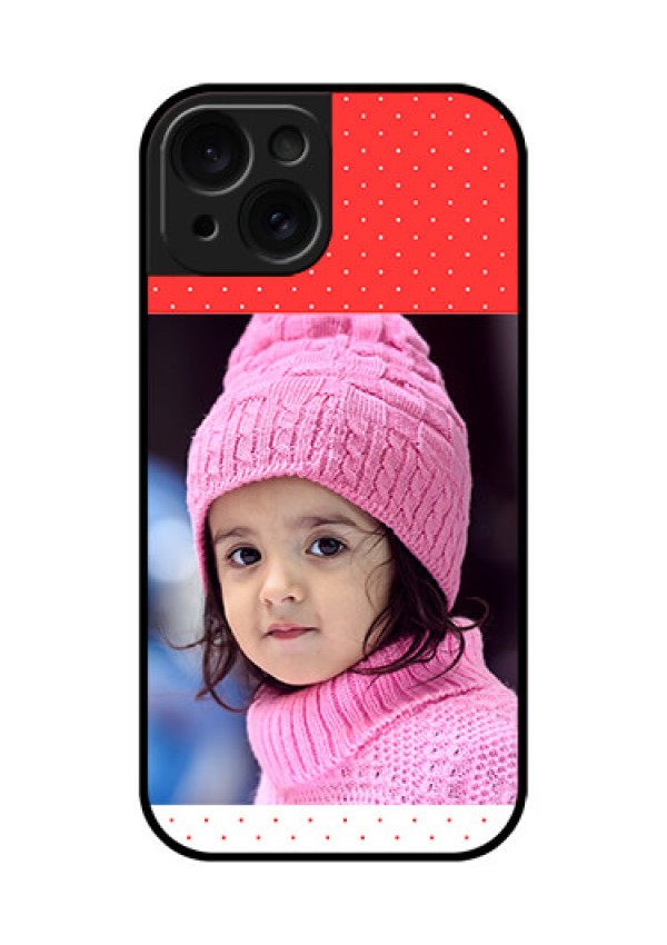Apple iPhone 15 Custom Glass Phone Case - Red Pattern Design