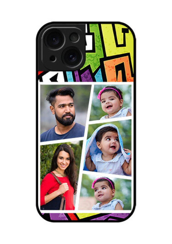 Apple iPhone 15 Custom Glass Phone Case - Graffiti Pattern Design