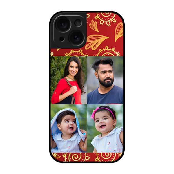 Apple iPhone 15 Custom Glass Phone Case - 4 Image Traditional Design