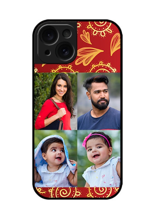 Apple iPhone 15 Custom Glass Phone Case - 4 Image Traditional Design