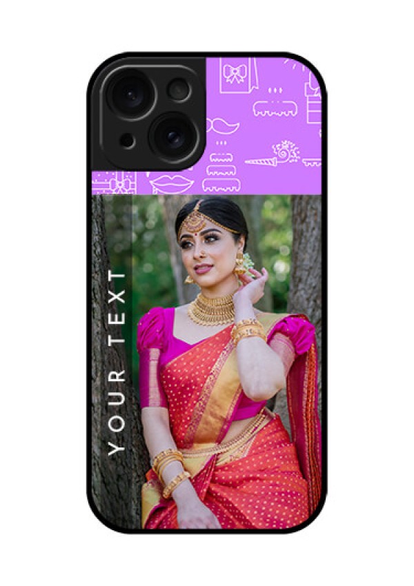 Apple iPhone 15 Custom Glass Phone Case - Birthday Icons Design