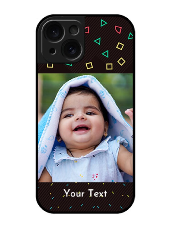 Custom Apple iPhone 15 Custom Glass Phone Case - With Confetti Birthday Design